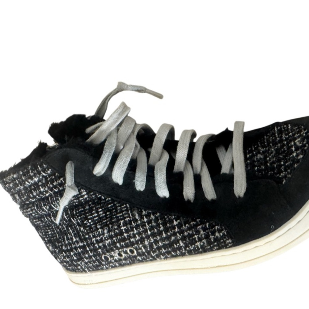 P448 from Bloomingdale’s skate faux fur suede trim high top sneakers size 40 9.5 - Picture 6 of 16